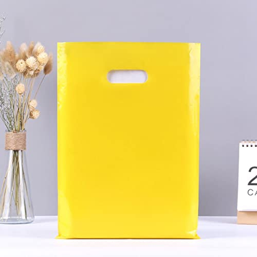 Mehrfarbige Kunststoffbeutel, 50 Stück, einfarbig, Einkaufsverpackungen mit Griffen, kleine Geschenktüten, 13, L 50 Stück, 25 x 35 cm