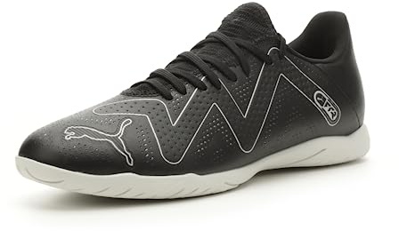 PUMA Men's FUTURE PLAY INDOOR TRAINING Soccer Shoe, Puma Black-Puma Silver, 11.5