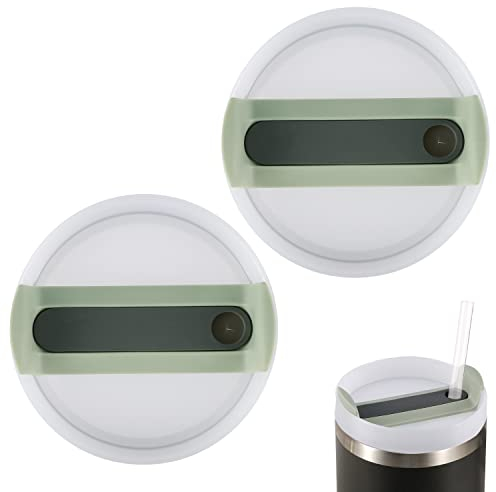 TOYMIS 2 Uds. Tapa de Repuesto de Vasos para Stanley, Sin Fugas Tapas de Vasos Tumbler Lid Accesorios para Stanley Quencher H2.0 40oz con Asa, También para Adventure Quencher Travel 40oz Vasos, Verde