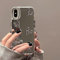 Cute Silver 3D Heart Trendy Mirror Phone Case for iPhone Xs Max Case for Teen Girls Women - 6.5 Inch