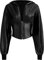 GORGLITTER Crop Jacke Damen Leder Jacke Mit Kapuze Pu Lederjacke Bauchfrei Jacke Dünne Jacke Leicht Übergangsjacke Mit Reißverschluss Schwarz S