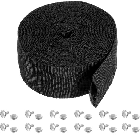 PATIKIL 1,8 20FT Protection Tuyau Manchon avec Bouton-Pression Attache, Polyester Fibre Câble Housse Gaine Protection pour Soudage Tig Torche Hydraulique Tuyau, Noir