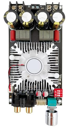 DollaTek Scheda amplificatore subwoofer a 2.1 canali TEA7498E 160 W × 2 con controllo acuti e bassi 15 V-36 V e ingressi Scheda amplificatore subwoofer