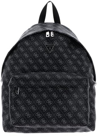 GUESS Venezia Backpack Front Pocket Dark Black