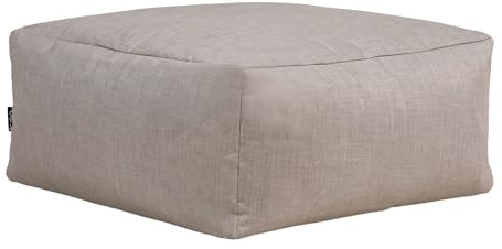 Icon Tetra Sitzsack Hocker, Modular Sofa für Erwachsene, Grau, Wasserabweisender Stoff, Ecksofa, Bequemer Bean Bag Sofa mit Füllung, Relaxsessel, Lounge, Garten, Terrasse, Wohnzimmer Möbel