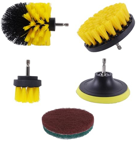 AUMAYCO Bürstenaufsatz Bohrmaschine, 6 Stück Bürstenaufsatz Akkuschrauber Bürste Drill Brush, Bürstenaufsatz Bohrmaschine zur Reinigung von Autos, Teppichen, Badezimmern, Toiletten, Fliesen, Küche