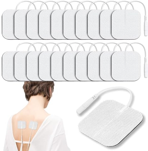 TENS Elektroden Pads 20 Stücke Tens Gerät Pads 5 x 5 cm Selbstklebenden TENS EMS Elektroden Wiederverwendbar selbstklebenden Elektroden Pads für TENS Geräte and EMS Trainer