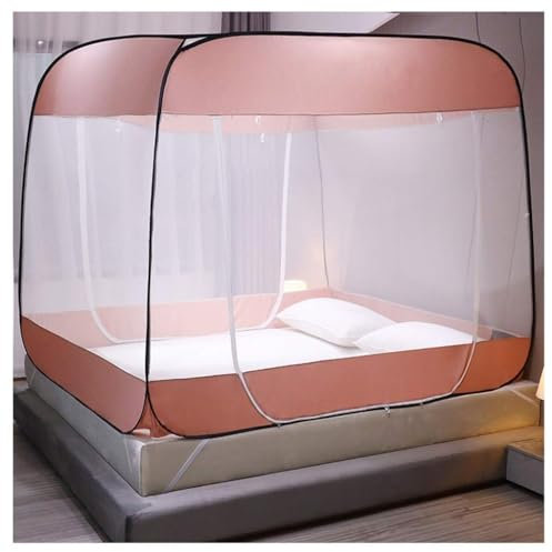 Rechteckiges Sichtschutznetz, Betthimmel, Bettzelt, Faltbares Doppelbett-Moskitonetz, Anti-Moskito-Moskitonetz, Campingzelt(Color:Pink,Size:180cm Bed)