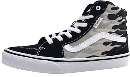 Vans Filmore Hi Sneaker, Tonal Flames Grey/White, 6 UK Child