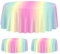 3 Pack Pastell Regenbogen Tischdecken für Runde Tabelle, 220x220cm Pastell Regenbogen Runde Tabelle Abdeckung für Mädchen Regenbogen Geburtstag Party Dekorationen Prinzessin Party Baby Dusche Party