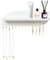 Lampaggio Hanging Jewelry Organizer with 25 Hooks and Cosmetics Shelf, Modern Wood Wall Mounted Jewelry Holder for Necklaces, Bracelets, Earrings and Rings, White