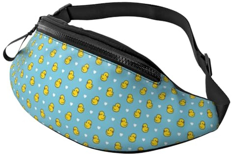Crossbody-Taschen für Damen und Herren, Cartoon-Design, niedliche Enten-Liebe, Bauchtaschen für Damen und Herren, Umhängetasche, Schwarz , Einheitsgröße, Hüfttaschen