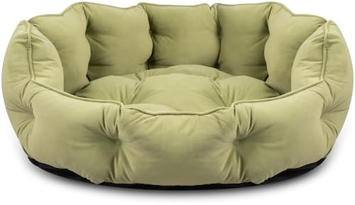 Bunty Monarch XXL Dog Bed Washable - Pet Bed Basket for Medium to Large Dogs, Durable, Tear Resistant Faux Suede - Green, Soft Plush Calming Dog Bed, 118x99x38cm