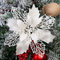 Anevous 6 Stück Glitzer Weihnachten Blumen, Weihnachtsstern Künstliche Blumen, Deko Blumen Weihnachten Weihnachtsblumen Deko für Weihnachtsbaum, Ornamente, Hochzeit, 9cm,Weiß