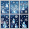 Fensterbilder Winter kinder,Fensterbilder Weihnachten Selbstklebend,Fensteraufkleber Weihnachten,Wiederverwendbar Weihnachtsdeko,Fensterfolie Weihnachten Kinderzimmer (blau)