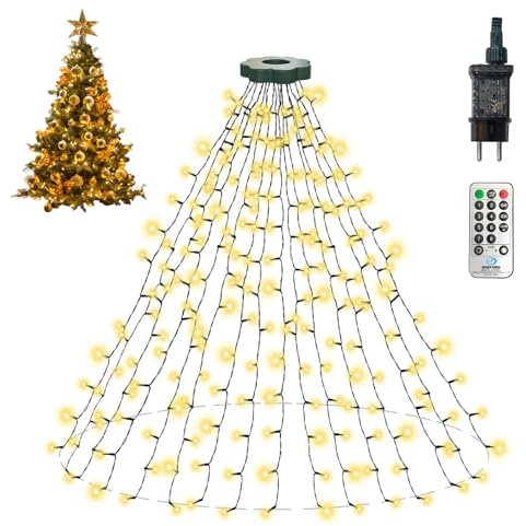 TEINNGO 400 LED Lichterkette für Weihnachtsbaum Mit Fernbedienung, Dimmbare Beleuchtung 16 X 2M, 8 Modi, Timer & Memory Funktion für Tannenbaum Deko