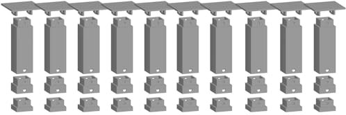 NOCH Easy Track Pfeiler-Set unten, 10 Pfeiler, 63,25 mm Höhe für Modelleisenbahn, geeignet für H0 TT N