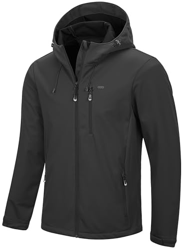 33,000ft Men's Softshell Jacket Hooded Functional Jacket with 5 Pockets