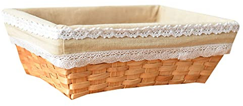 Zgehnao Handgewebter Rattan-Weidenkorb, Obst, Tee, Brotkorb, Kosmetik, runde Aufbewahrungsbox, Haushaltsküchenbedarf