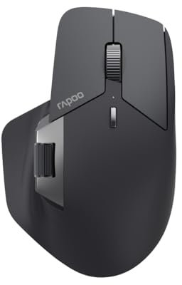 Rapoo I Kabellose Maus (MT760MW, optische Maus mit Adapter, 4000 DPI, 2,4 GHz, wiederaufladbarer Akku), Schwarz