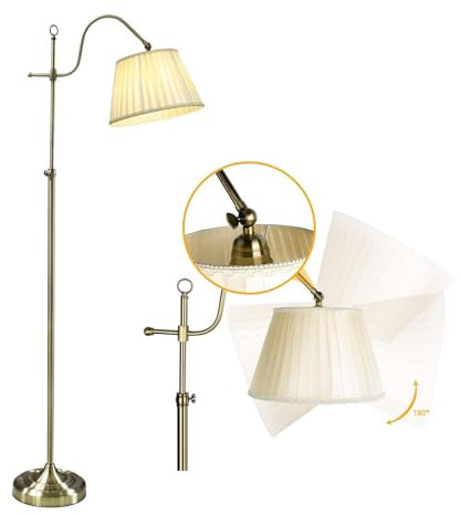 ACHNC Minimalist Modern Tripod Floor Lamp Stylish LED Standing Lamp with Fabric Shade Metal E27 Base Ideal for Living Room Bedroom Office & Reading Black