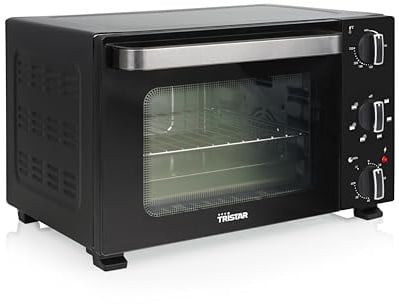 Tristar Heißluftofen 20 L, 800 W, Kompakter Ofen zum Grillen und Backen mit Temperaturbereich 90-230°C, 60-Minuten-Timer und Zubehörblech mit Grillrost, OV-3652