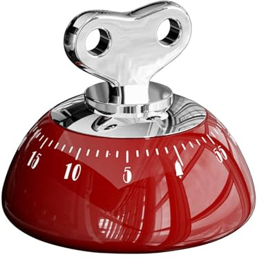 Yooyan Mechanischer Küchentimer Rot – 1-60 Minuten Countdown, Lauter Alarm & Magnetische Rückseite, Batterieloses Uhrwerk, Ideal für Kochen, Backen, Büro & Studium, Dekorativer Zeitmanagement-Helfer