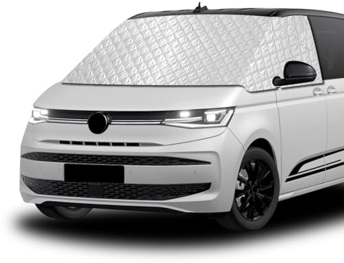 Frontscheibenabdeckung für VW Multivan T7 & California T7 (2021-2026) | Passend für VW T7 Camper & New California | 4-Jahreszeiten Sonnenschutz & Frostschutz | Hitzeschutz, Eis- & UV-Schutz