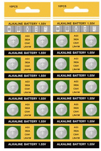 MHADBKH 20 piezas/10 pilas AG3 736 LR41 para reloj, fiabilidad, pilas de botón de 1,5 V para electrónica pequeña