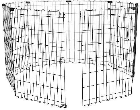 Amazon Basics Laufgehege für Hunde und andere Haustiere, faltbar, Metall, ohne Tür, 91 cm