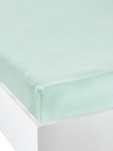 VERTBAUDET 2er-Pack Baby Spannbettlaken grün+weiß 70X140