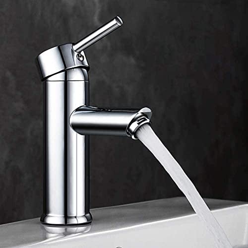 GAVAER Rubinetto Bagno Lavabo, Elegant Miscelatore Monocomando Lavabo Bagno, Rubinetto da Bagno e Bidet Lavandino, metallo di alta qualità Cromato Rubinetteria con Valvola in Ceramica.