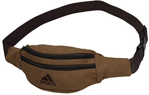 Betz Doggy Bag Bauchtasche Gürteltasche Hüfttasche Bikertasche Reisen Wandern Sports aus Canvas Farbe braun