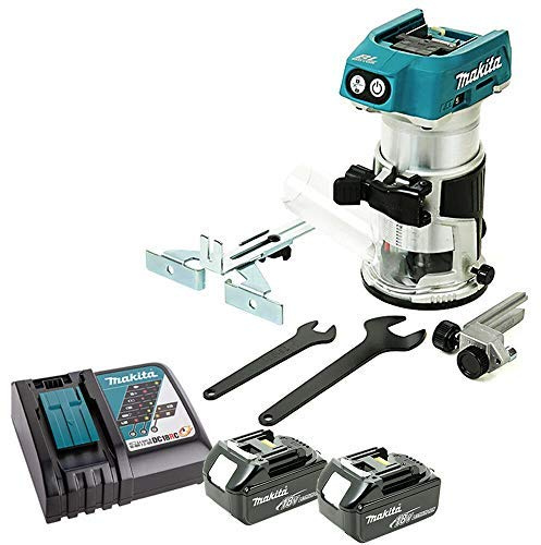 Makita DRT50ZX4 18V Brushless Router/Trimmer with 2 x 5.0Ah Batteries & Charger