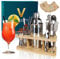 Vinekraft Cocktail Shaker Set | 18 Piece Cocktail Making Set with Wooden Display Stand, 550ml Stainless Steel Cocktail Gift Set for Home Bar, with Recipe Book