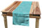 ABAKUHAUS Türkis Tischläufer, Meer inspirierte Linien, Esszimmer Küche Rechteckiger Dekorativer Tischläufer, 40 x 225 cm, Weiß Aqua
