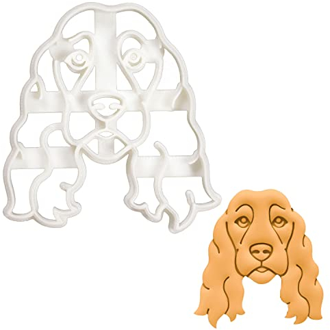 BAKERLOGY Show Cocker Spaniel Face Cookie Cutter - Detailed Biscuit Cutter Design for Baking and Crafts, Ideal on Fondant, Dough, Clay
