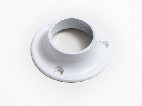 2 x Wardrobe Rail Rod Round Socket Brackets 25MM 1 INCH White