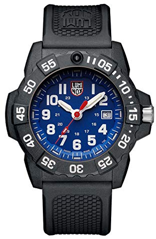 Luminox Navy SEAL XS.3503.F Herrenuhr 45mm - Taucheruhr in Schwarz/Blau mit Datumsanzeige 200m wasserdicht