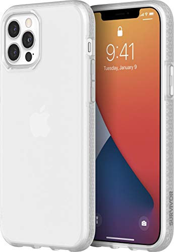 Griffin Survivor Clear Case, Military Standard, for Apple iPhone 12/12 Pro (6.1 inches), Thin Design, Shock-Absorbing Corners, Qi Compatible Mobile Phone Case, Transparent, GIP-051-CLR