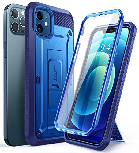 SUPCASE Unicorn Beetle Pro Full-Body Rugged Holster Case for 6.1-Inch iPhone 12 / iPhone 12 Pro (2020 Release), Cobalt