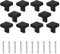 ATopoler Lot de 10 Boutons de Porte Noir Boutons d'armoire Carrée en Laiton Massif Poignées de Meuble Cuisine Vintage avec Vis pour Armoire Placards Tiroirs (Noir)