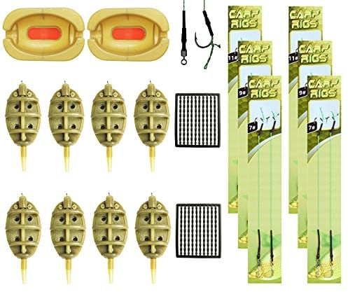 Method Feeder Carp Rigs Set: 15g 20g 25g 35g 30g 40g 50g 60g Inline Feeders Carp Fishing Rigs
