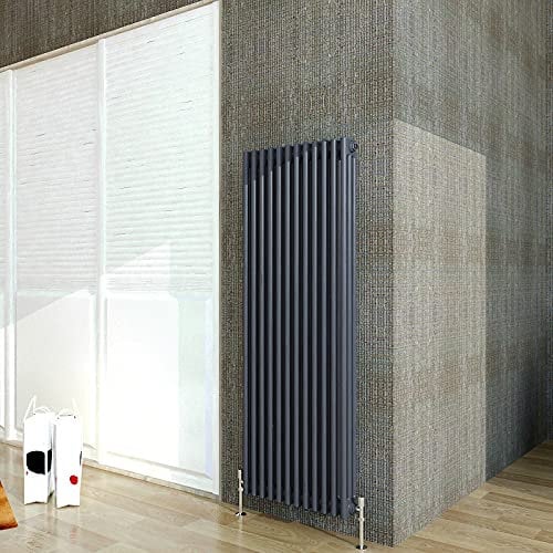 Acezanble∣3 Column Radiator, Vertical 1500mm Anthracite Tall Traditional Cast Iron Style Radiators Windows Hallyway