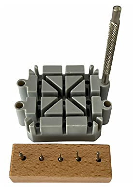 BUZZUFY Boley Pin Driver Set pour bracelets de montre et support de bracelet avec 5 broches Outil d'horloger fixe