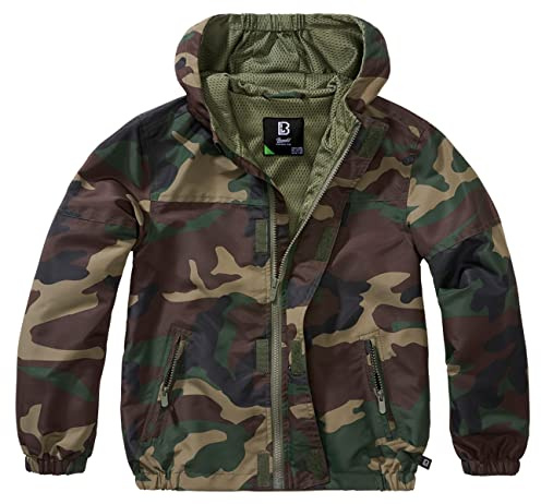 Brandit Kids Summer Frontzip Windbreak, Farbe: woodland, Größe: XL 158