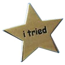 Emaille Pin Badges I Tried Brosche Star Shape Revers Gold Star Kreative Lustige Geschenke Metall Abzeichen für Kleidung Taschen Jacken Zubehör