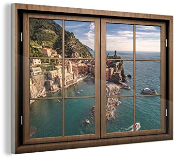 MuchoWow Glasbild Glasfoto Wandbild Bilder Deko 150x100 cm Durchsichtig - Fenster - Insel