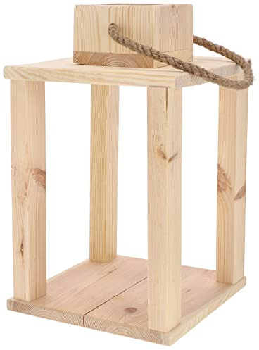 KOTARBAU® Dekorative Laterne aus Holz für Blumen und Kerzen H 350 mm