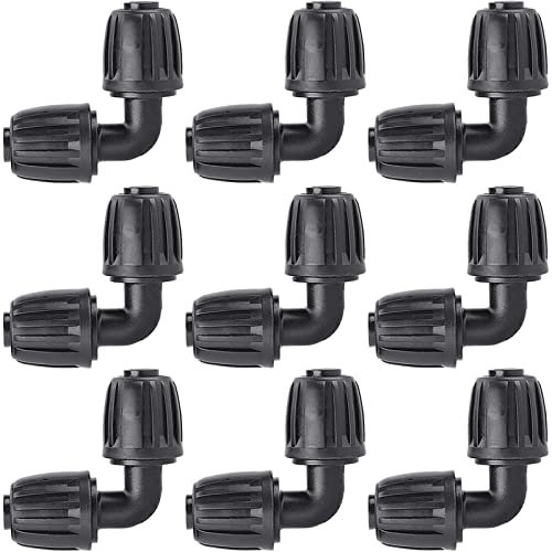 LIKOSO Lot de 10 Raccord Tuyau D'arrosage, Plastique Connecteurs Coude 16mm D'arrosage Adaptateur Robinet Arrosage Accessoires